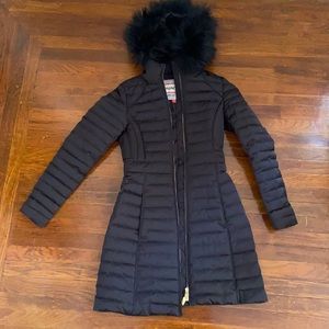Hunter Brand Black Down Jacket with fur hood